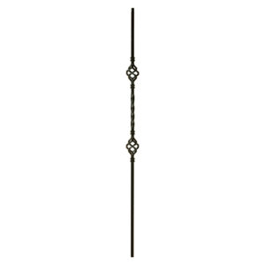 2BASK44 2553 Double Basket Iron Baluster